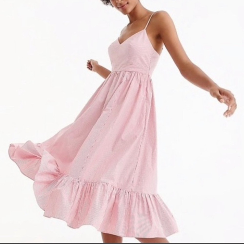 Fun pink striped J Crew sundress